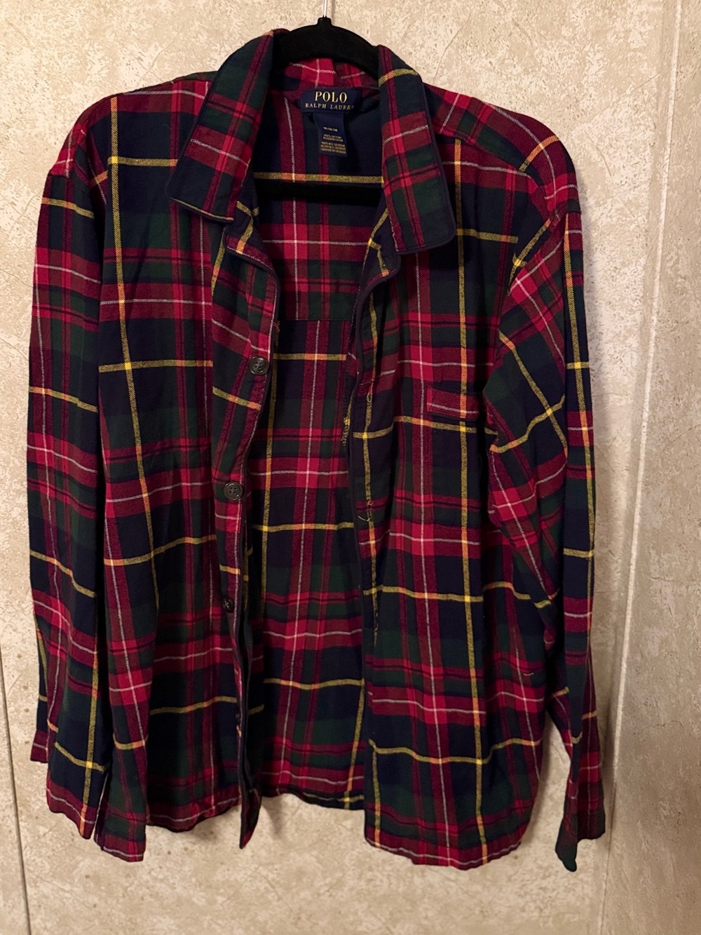 Polo by Ralph Lauren Navy, Red & Green Plaid Button-Down Shirt